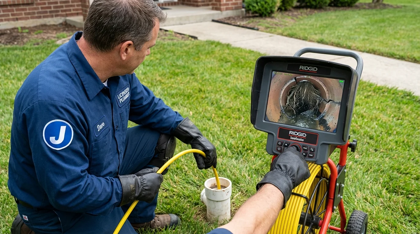 Sewer camera inspection being performed by Johns Plumbing LLC in Walling